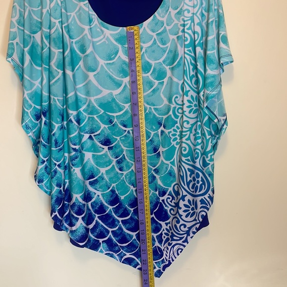 Nygard Woman’s Blouse, Size: M, Color: aqua-blue, Royal-blue, white - Picture 17 of 17